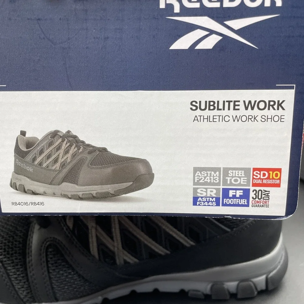 Reebok‎ Sublite Work Men's Athletic Work Steel Safety Toe Shoe RB4016 Size 9.5M